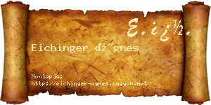 Eichinger Ágnes névjegykártya